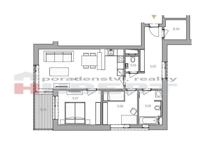 Prodej: novostavba bytu - 3+kk (73 m2) skeletový+cihla, v klidné části Zlín